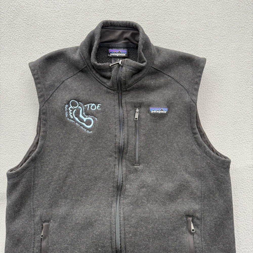 Patagonia Better Sweater Vest Mens Large Black Fleece Full Zip TOE Logo Pockets - Picture 9 of 10